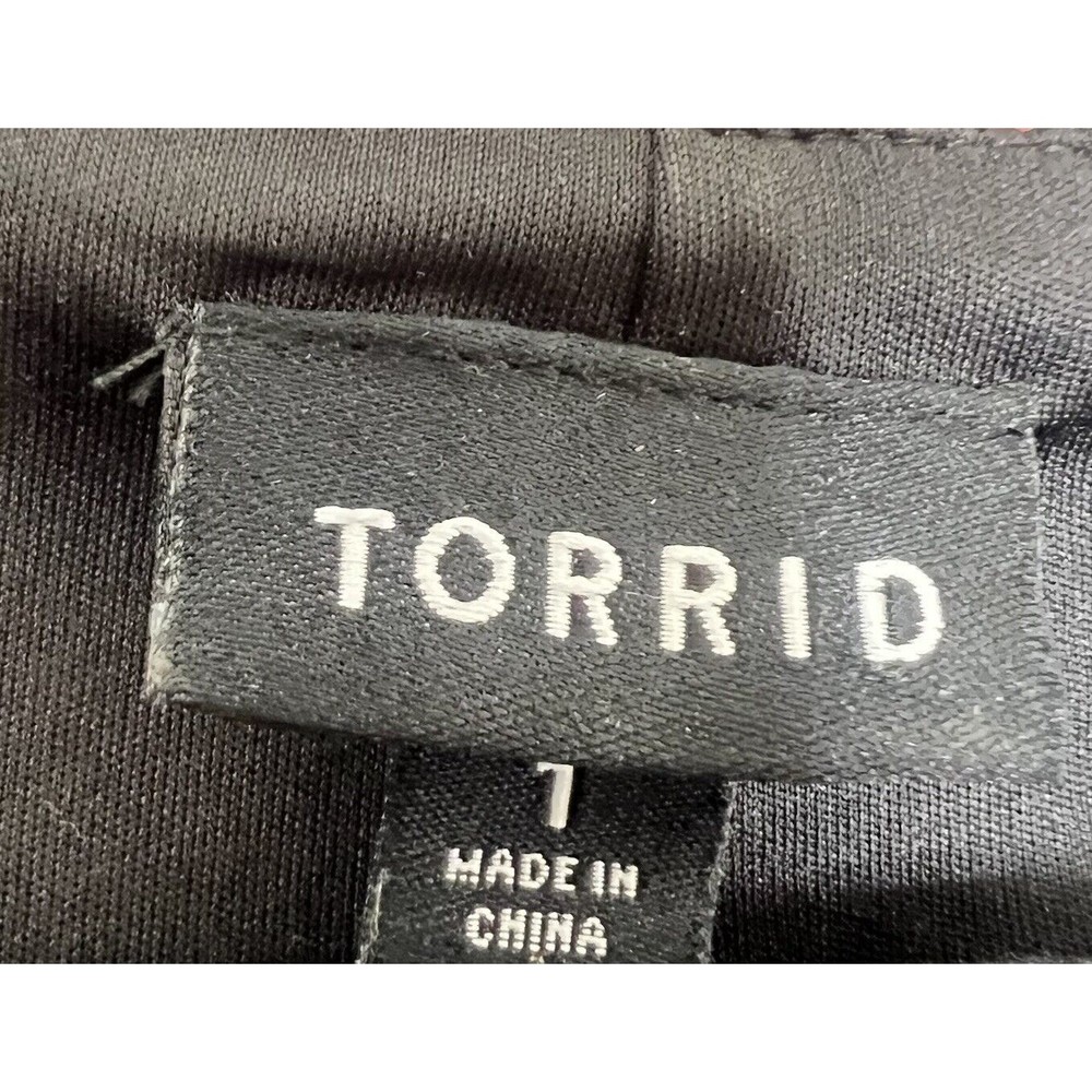 Torrid Dress Women's 1/1X Black Coral Polka Dot Sleeveless Sweetheart Belt Midi - Picture 14 of 15
